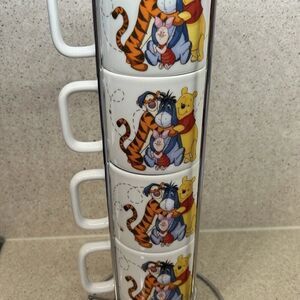 Silver Buffalo Disney Winnie the Pooh 4-piece stackable ceramic mug set
